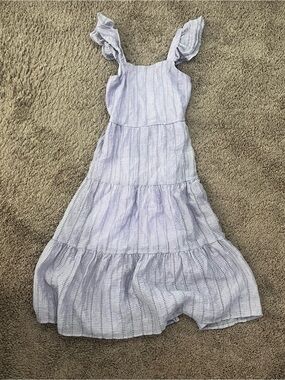 Love Squared Girls Light Lavender Ruffle-Strap Tiered Dress